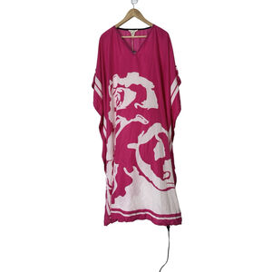 Gypsie Blu NWT Maxi Kaftan Beach Dress One Size Cover Up Summer Resortwear Pink